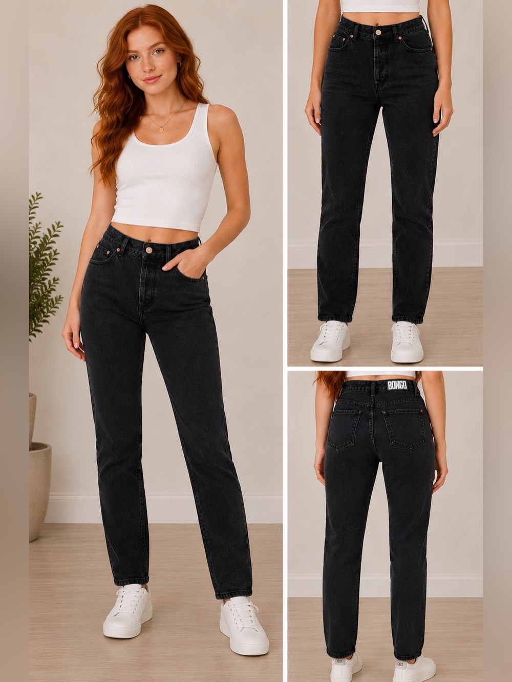 Vintage Bongo Black Mom Jeans Y2K Straight Leg Size 7